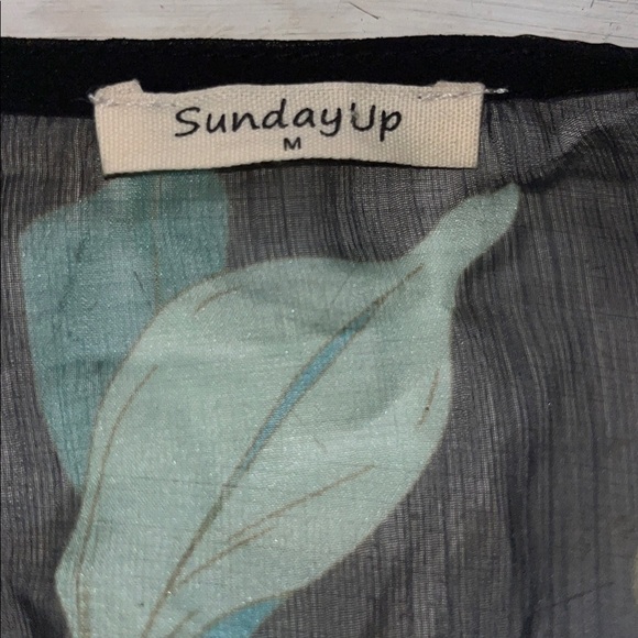 Sundayup Floral Print Midi V-neck Ruffle Dress Multicolored | size medium - Picture 7 of 8